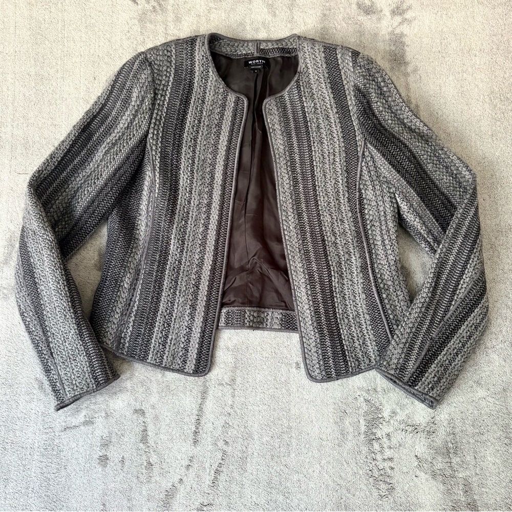 Worth Women's 0 Gray Wool Mohair Blazer